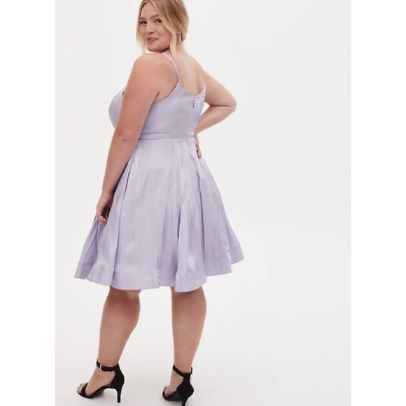 🆕Torrid Occasion Purple Iridescent Skater Dress - Picture 4 of 6